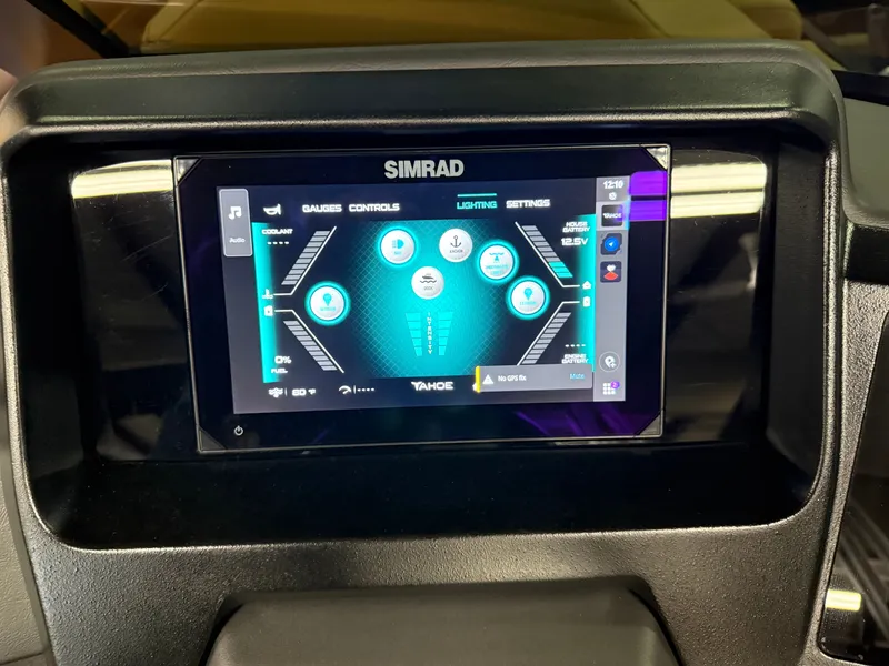 Slide: The Image of Tahoe Cascade 2385 Quad Lounge Shift Windshield Tritoon & Honda 4-Stroke EFI 2025 - 15