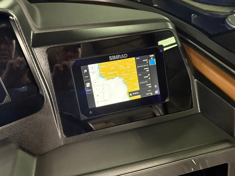 Slide: The Image of Tahoe Cascade 2385 Quad Lounge Shift Windshield Tritoon & Honda 4-Stroke EFI 2025 - 16