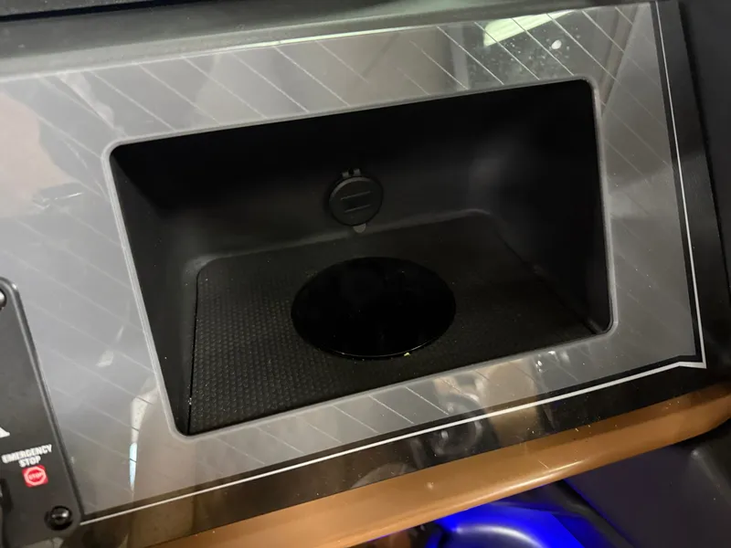 Slide: The Image of Tahoe Cascade 2385 Quad Lounge Shift Windshield Tritoon & Honda 4-Stroke EFI 2025 - 17