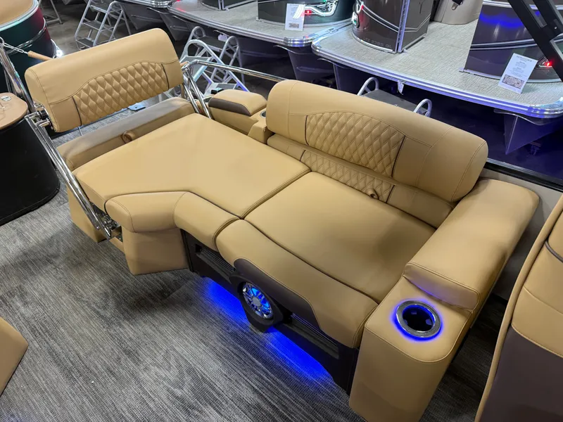 Slide: The Image of Tahoe Cascade 2385 Quad Lounge Shift Windshield Tritoon & Honda 4-Stroke EFI 2025 - 19