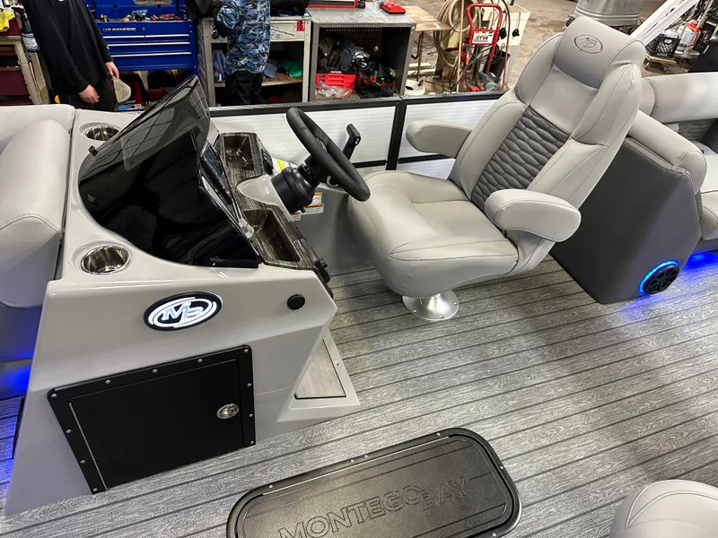 Slide: The Image of Montego Bay TT8524 Quad Lounge 225HP Honda Tritoon Pontoon 2023 - 12