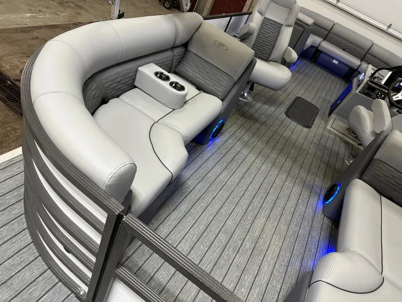 Slide: The Image of Montego Bay TT8524 Quad Lounge 225HP Honda Tritoon Pontoon 2023 - 25