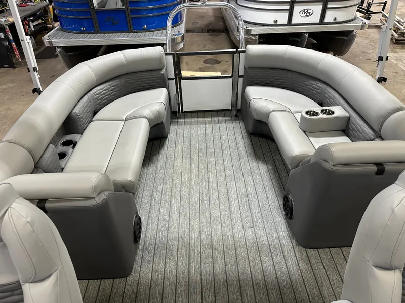 Slide: The Image of Montego Bay TT8524 Quad Lounge 225HP Honda Tritoon Pontoon 2023 - 3