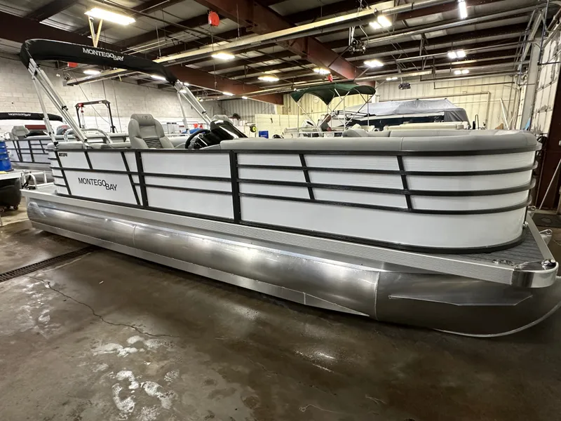 Slide: The Image of Montego Bay TT8524 Quad Lounge 225HP Honda Tritoon Pontoon 2023 - 34