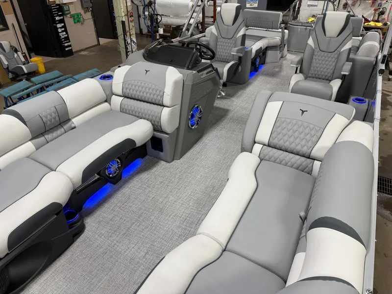 Slide: The Image of Tahoe Cascade 2385 Quad Lounge Shift SS Tritoon & Honda 225HP Outboard 2025 - 36