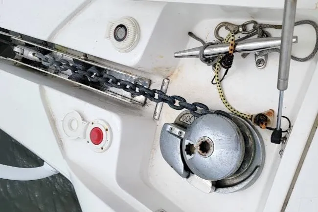 Slide: The Image of Anchor chain mechanism on a 2010 Intrepid 39 Kevlar Hull Sport Yacht. - 13