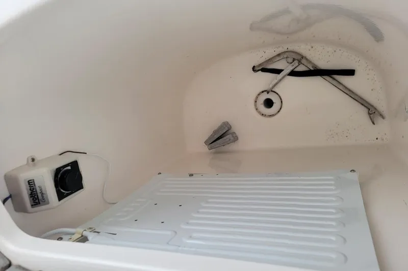 Slide: The Image of Interior view of 2010 Intrepid 39 Kevlar Hull yacht storage compartment. - 18