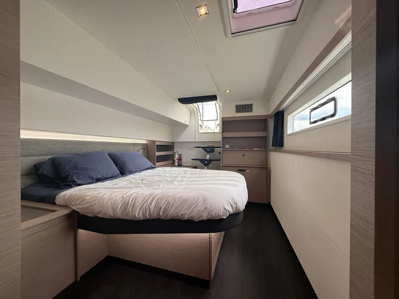 Slide: The Image of Luxurious bedroom interior of 2023 Fountaine Pajot Aura 51 yacht with modern design. - 26