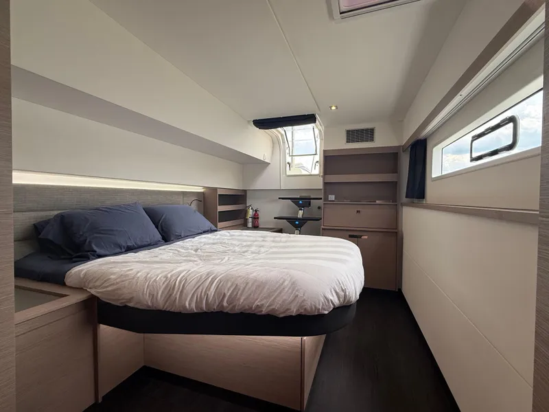 Slide: The Image of Luxurious cabin interior of 2023 Fountaine Pajot Aura 51 yacht with modern design. - 27