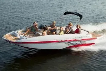 Slide: The Image of 2017 Starcraft Star Step 221 OB boat cruising on water with passengers. - 10