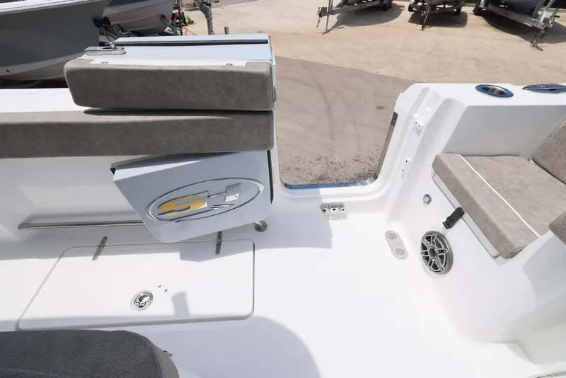 Slide: The Image of 2026 Sea Hunt Gamefish 27 Coffin Box interior with seating and storage features. - 17