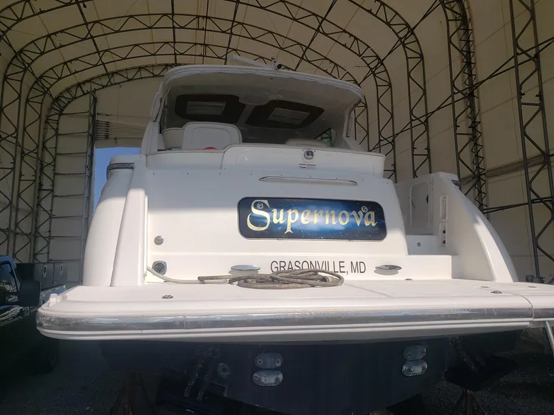 Slide: The Image of 2007 Tiara Yachts 4300 Sovran in storage, Grasonville, MD, named "Supernova." - 6