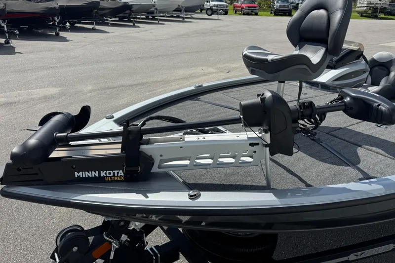 Slide: The Image of 2026 Vexus AVX1880 boat with Minn Kota Ultrex trolling motor on display. - 6