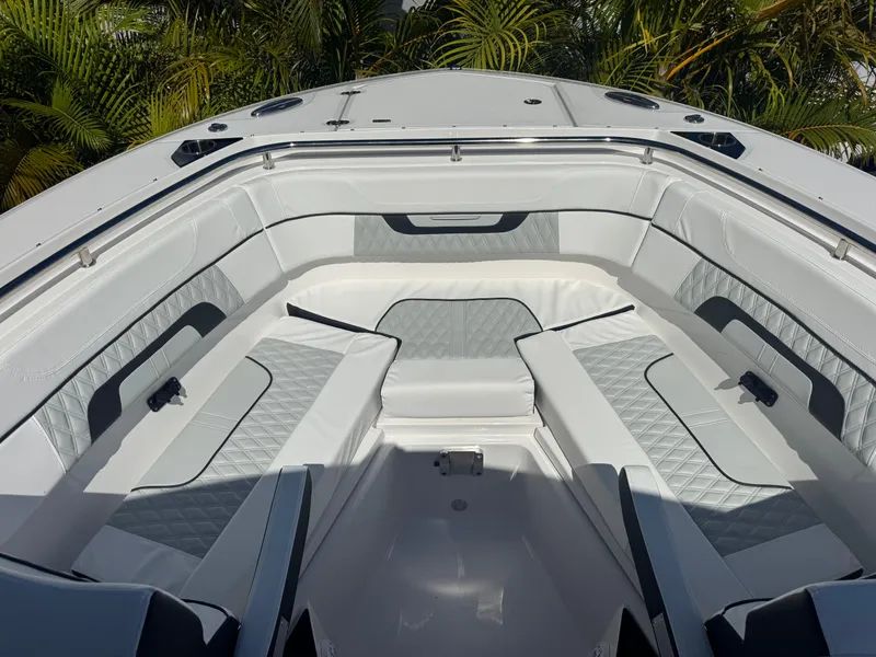 Slide: The Image of 2026 Blackfin 272 DC boat interior with luxurious seating and modern design. - 34