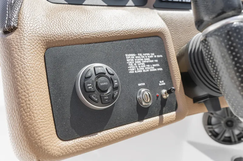 Slide: The Image of Control panel of a 2016 Cobalt 200 boat with audio and ignition controls. - 8