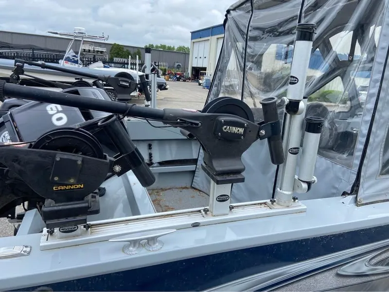 Slide: The Image of 2018 Hewescraft 160 Sportsman with Cannon downrigger and rod holders. - 8