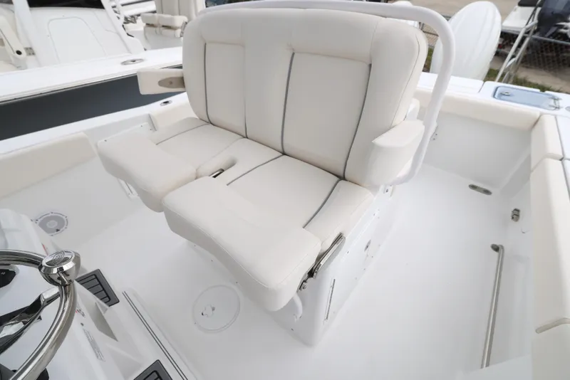 Slide: The Image of 2025 Sea Hunt Gamefish 27 Forward Seating, white cushioned helm seat - 8