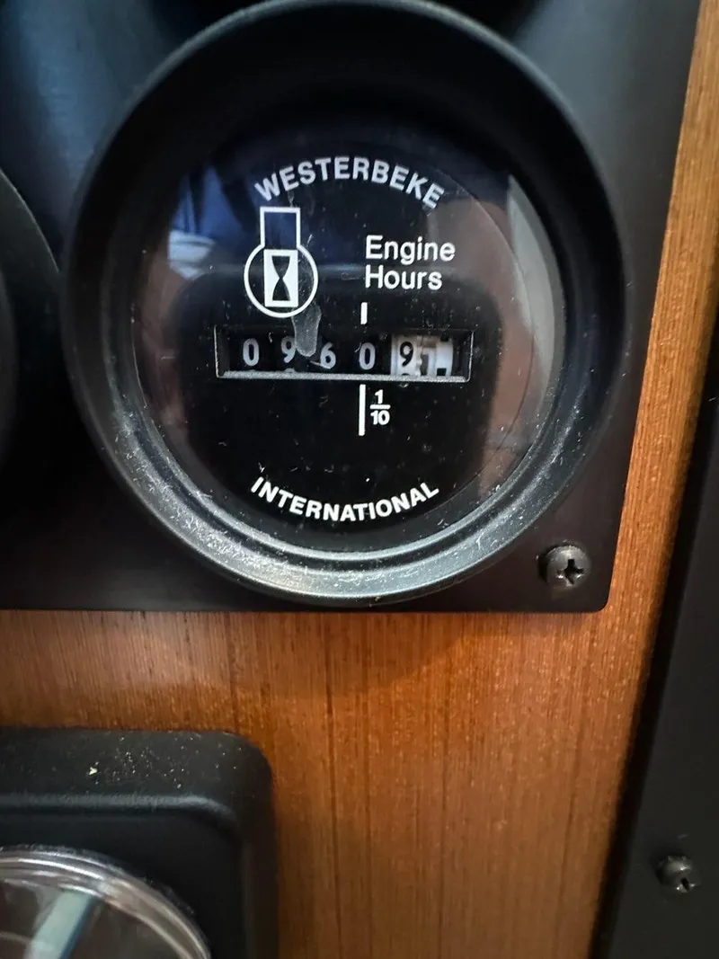 Slide: The Image of Westerbeke engine hour meter on 2005 Cabo 35 Flybridge. - 26