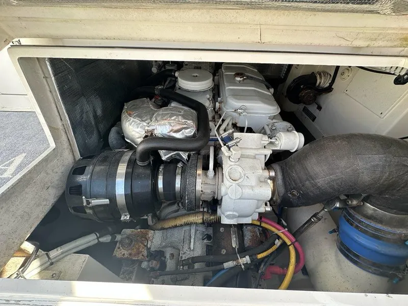Slide: The Image of Engine compartment of a 2005 Cabo 35 Flybridge boat. - 39