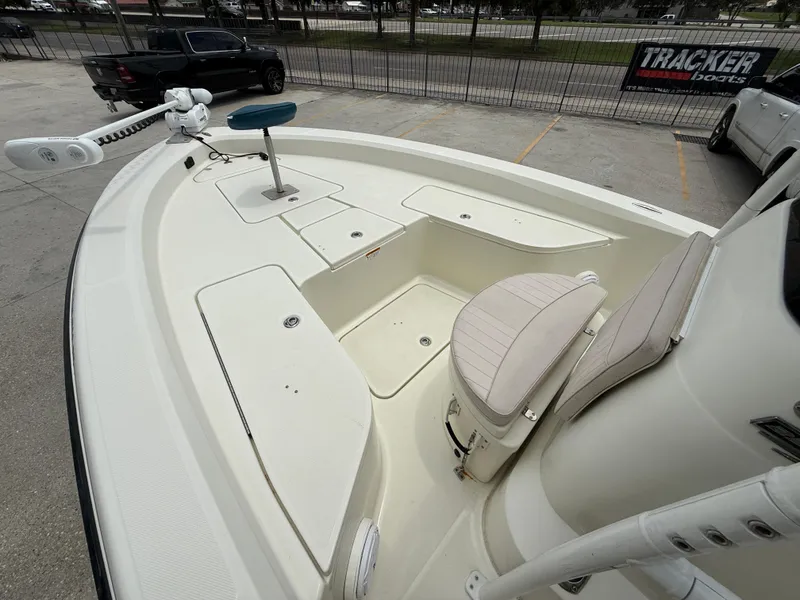 Slide: The Image of 2012 Hydra-Sports 23 Bay Bolt boat interior with seating and storage compartments. - 10