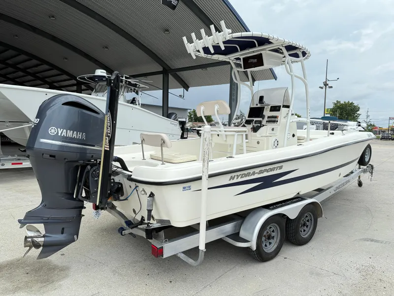 Slide: The Image of 2012 Hydra-Sports 23 Bay Bolt boat with Yamaha engine on trailer. - 7