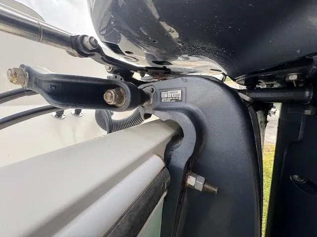 Slide: The Image of Close-up of 2015 Cobia 296 Center Console boat engine components. - 7