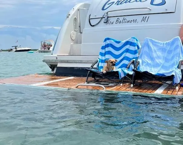 Slide: The Image of 2006 Formula 40 PC yacht docked, named "Gracie B," in New Baltimore, MI. - 4