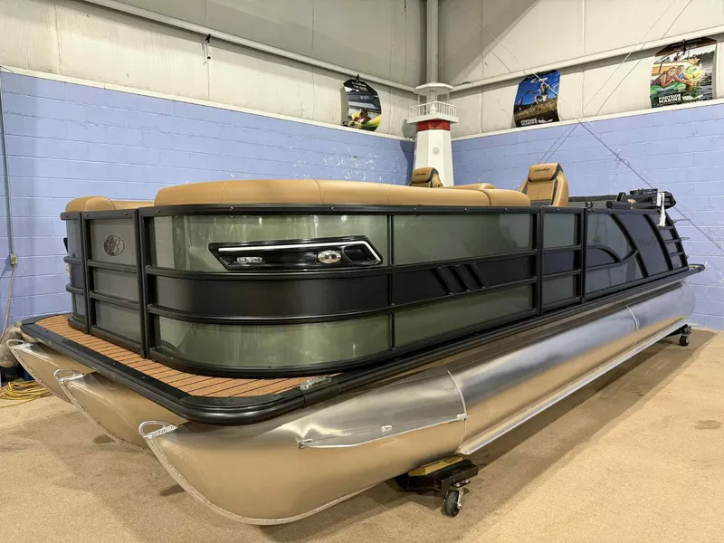 The Image of 2026 Bentley Pontoons Elite 223 Swingback Dual Captain Full Tube in showroom. - 0