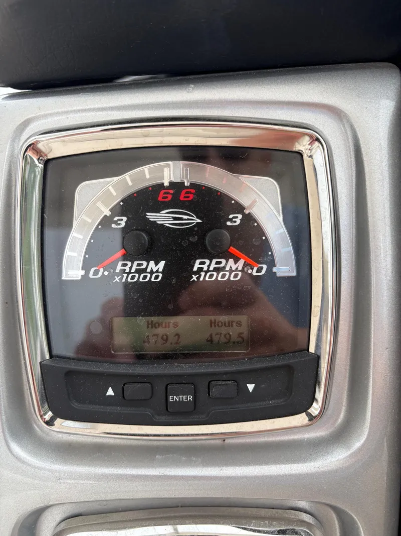 Slide: The Image of Dashboard of 2013 Chaparral 327 SSX showing RPM and engine hours. - 20