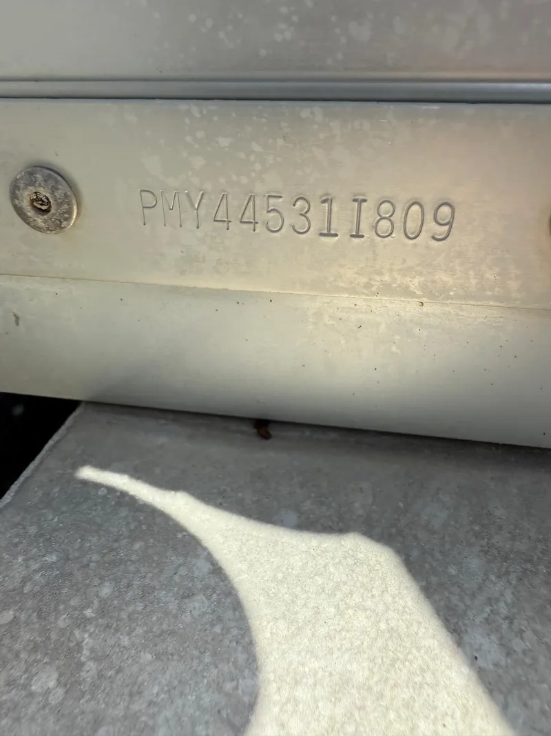 Slide: The Image of Serial number "PMY44531I809" on 2009 Premier 200 SunSpree boat hull. - 5