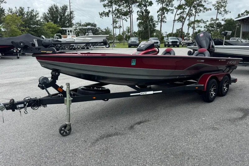 Slide: The Image of 2022 Vexus AVX2080 boat on trailer, parked outdoors. - 5