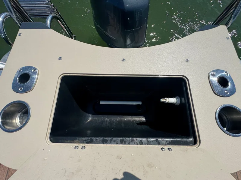 Slide: The Image of 2016 Avalon Catalina 2385 Rear Fish boat with fishing station and rod holders. - 11