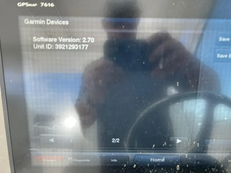 Slide: The Image of Garmin GPS display on 2015 Pursuit DC 325 Dual Console, software version 2.70. - 18
