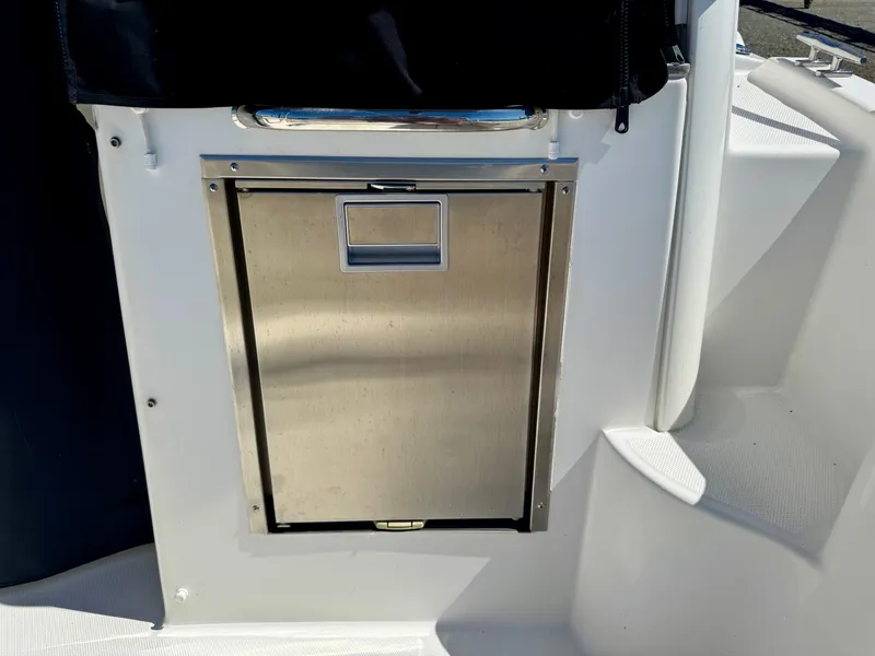 Slide: The Image of Stainless steel hatch on 2018 Boston Whaler 285 Conquest boat. - 10