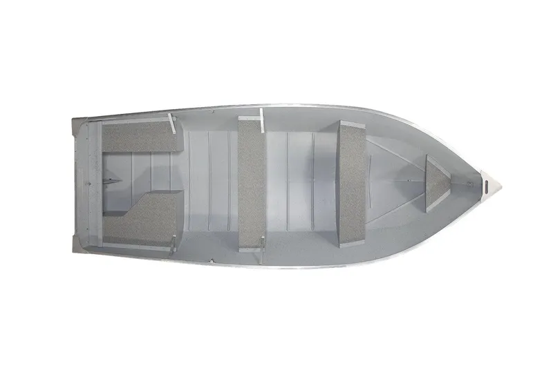 Slide: The Image of Manufacturer Provided Image: 2025 Lund WC-16 boat, top view, gray interior with seating. - 1