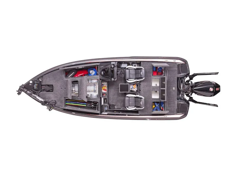 Slide: The Image of Top view of 2026 Phoenix 721 ZXL fishing boat with organized storage compartments. - 22