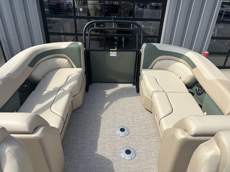 Slide: The Image of Interior of 2026 Godfrey SWEETWATER 2286 SB pontoon boat with beige seating. - 19