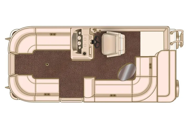 Slide: The Image of 2017 Sylvan Mirage Cruise 8520 CR pontoon boat floor plan, featuring spacious seating layout. - 11