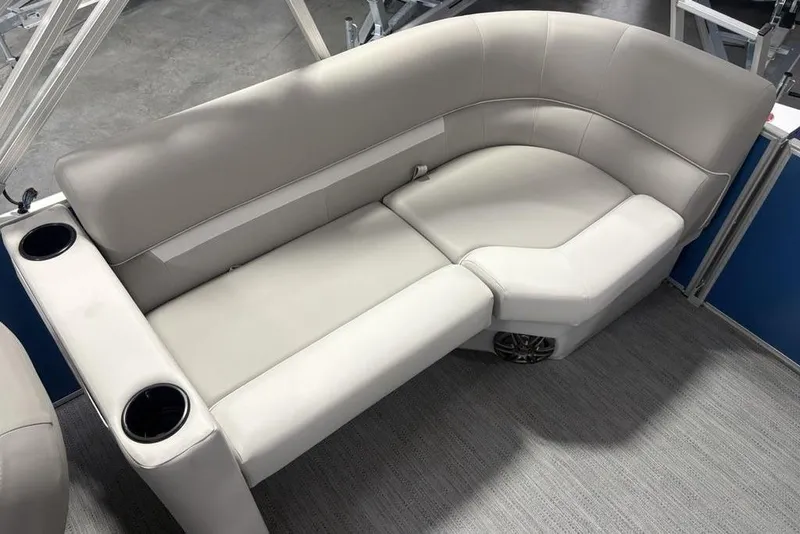 Slide: The Image of Luxurious seating on 2025 Godfrey Xperience 2286 SBX pontoon boat with cup holders. - 17