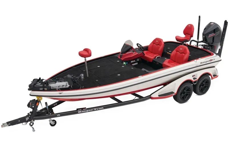 The Image of 2025 Ranger Z520 boat displayed at Bass Pro Shops showroom. - 0