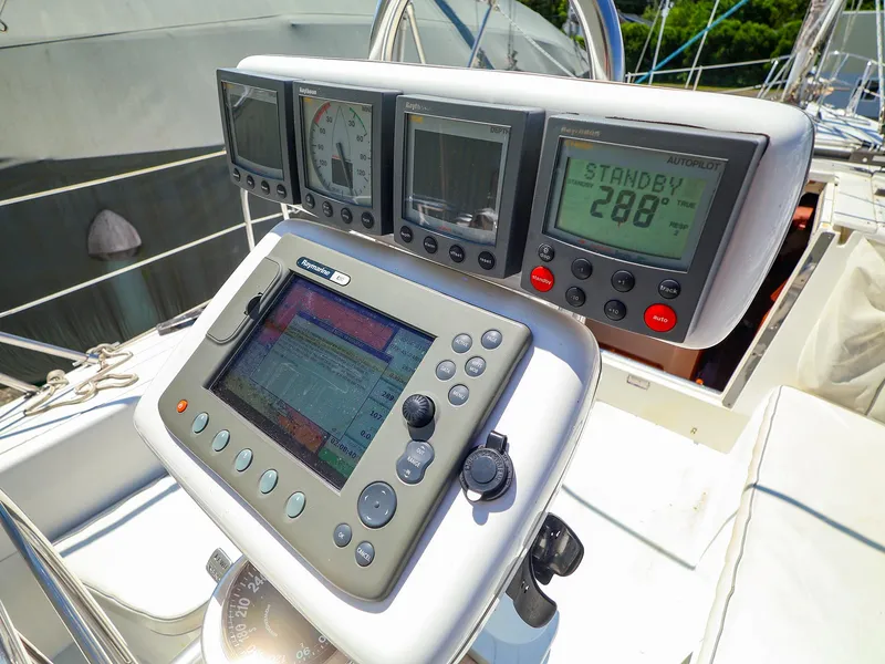 Slide: The Image of Navigation instruments on a 2001 Catalina 36 MkII sailboat cockpit. - 10