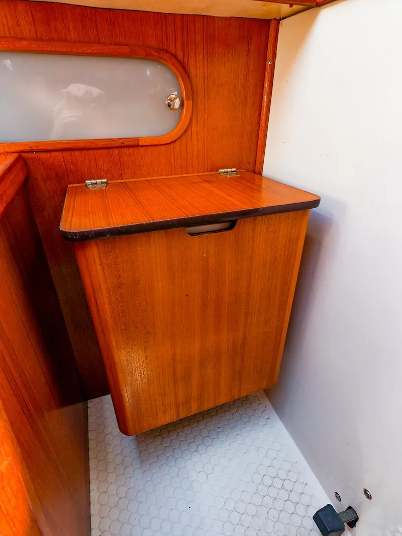 Slide: The Image of Wooden cabinet in 2001 Catalina 36 MkII sailboat interior. - 27