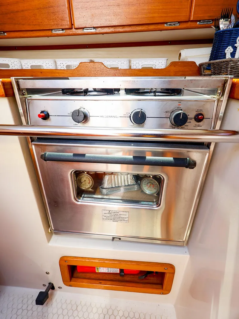 Slide: The Image of Stainless steel oven in 2001 Catalina 36 MkII yacht kitchen. - 33