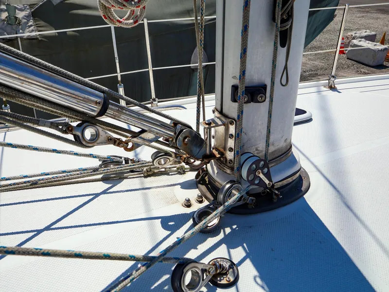 Slide: The Image of Close-up of Catalina 36 MkII sailboat rigging and mast, 2001 model. - 7