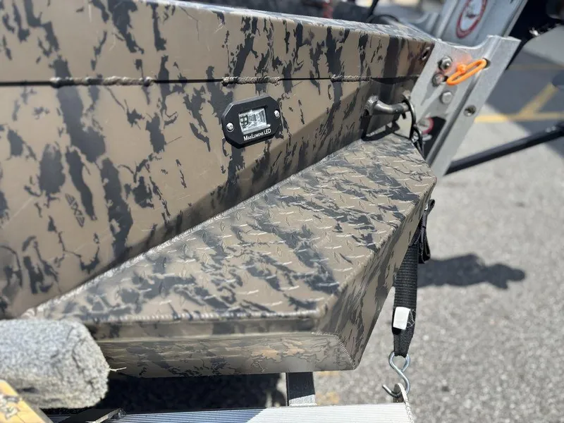 Slide: The Image of 2024 Edge Duck Boats 1756 DIAMONDBACK with camouflage pattern and LED light detail. - 14