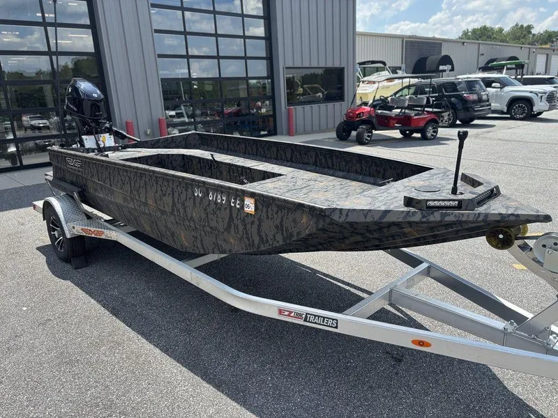 Slide: The Image of 2024 Edge Duck Boats 1756 DIAMONDBACK on trailer, parked outside dealership. - 8
