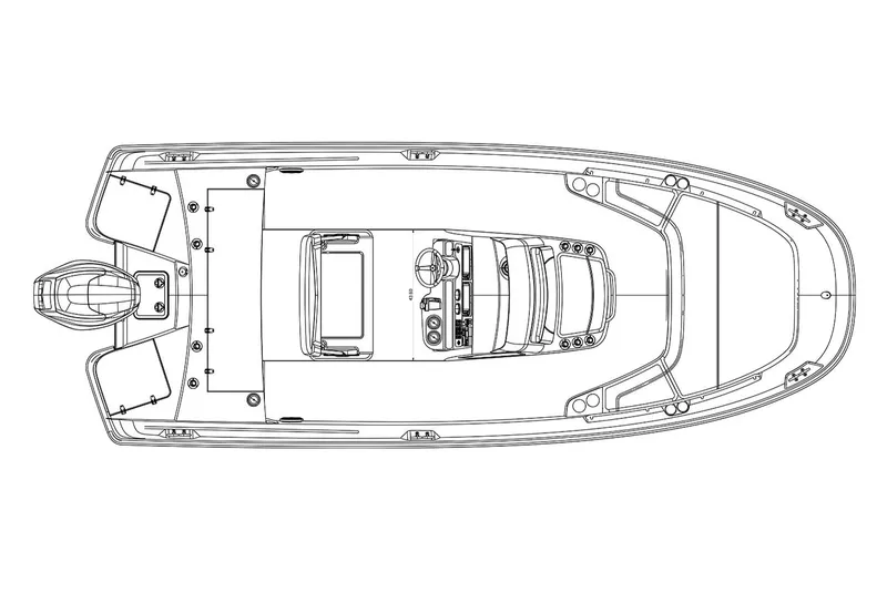Slide: The Image of Manufacturer Provided Image: Top view schematic of a 2018 Boston Whaler 210 Dauntless boat. - 8