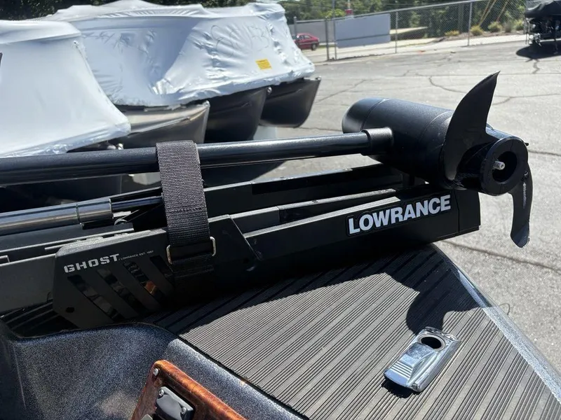 Slide: The Image of Triton TR205 DC Walleye boat with Lowrance Ghost trolling motor, 2000 model. - 11