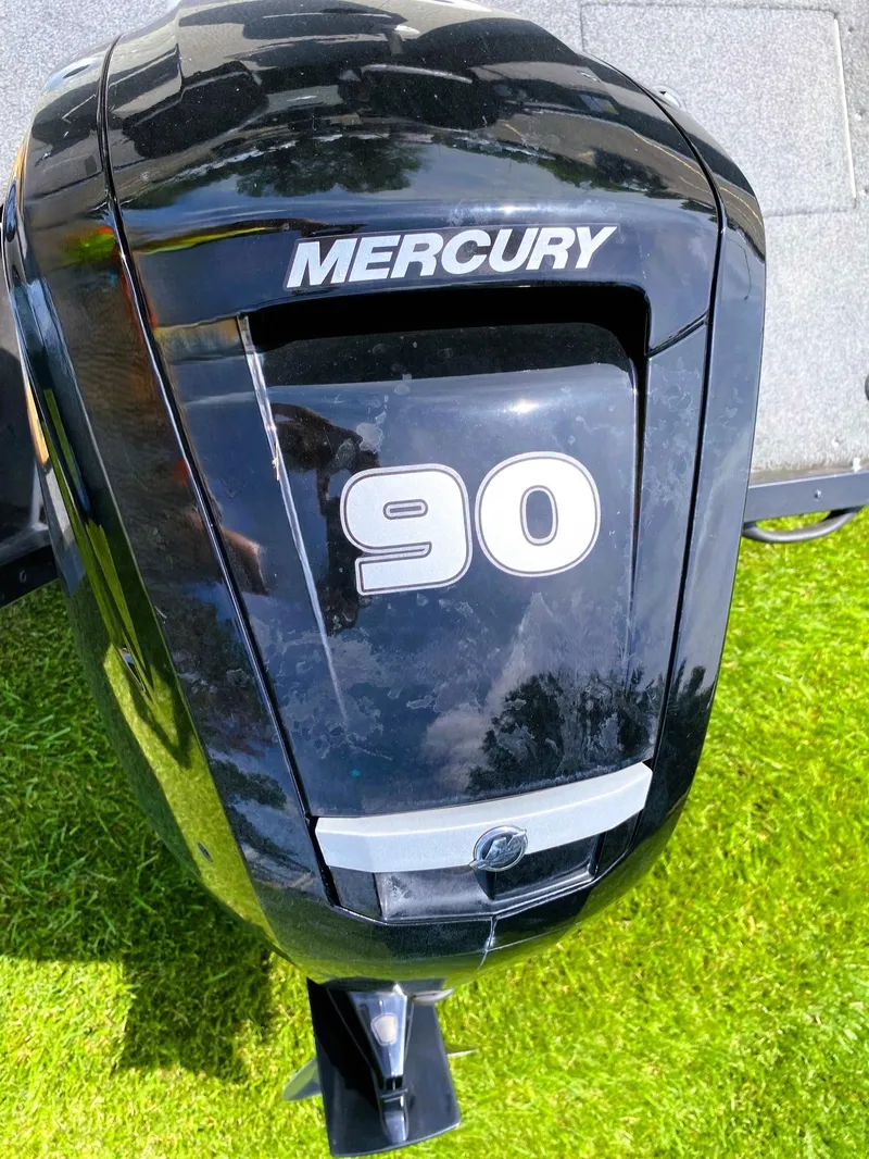 Slide: The Image of Mercury 90 horsepower outboard motor on Tracker Pro Guide V-16 SC, 2022 model. - 11