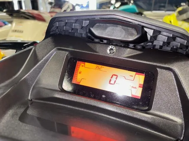 Slide: The Image of Dashboard of 2023 Sea-Doo GTI SE with digital display showing zero speed. - 13